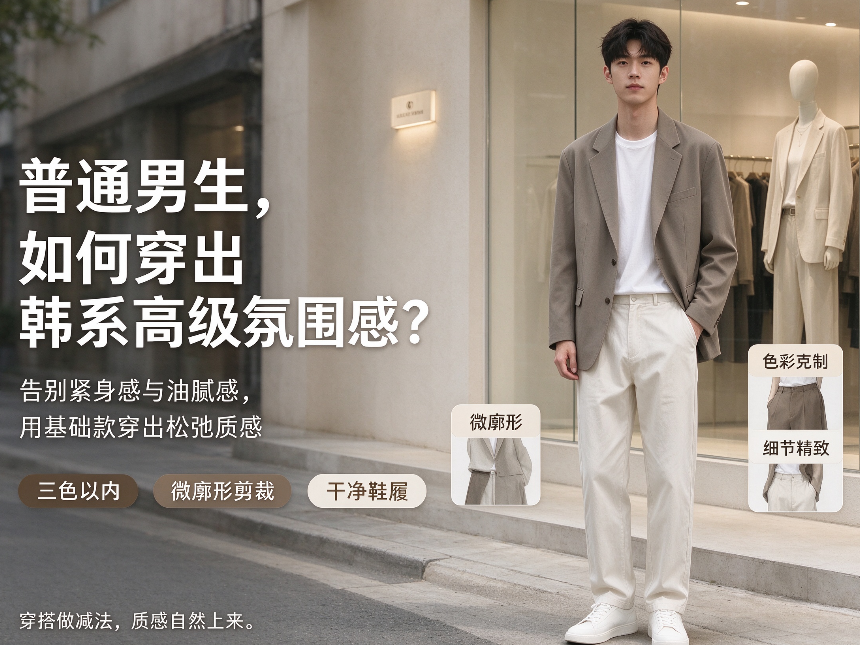 告别“精神小伙”与油腻感:普通男生如何穿出韩系高级氛围感?